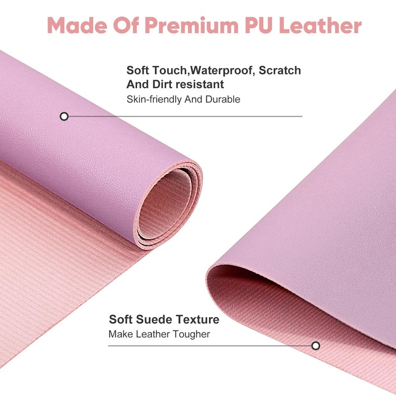 Subay Nail Art Table Mat - Soft Microfiber PU Leather Hand Rest Cushion, Foldable Arm Rest Pillow, Manicure Pad Desk Mat - Pink & Rose - Image 2